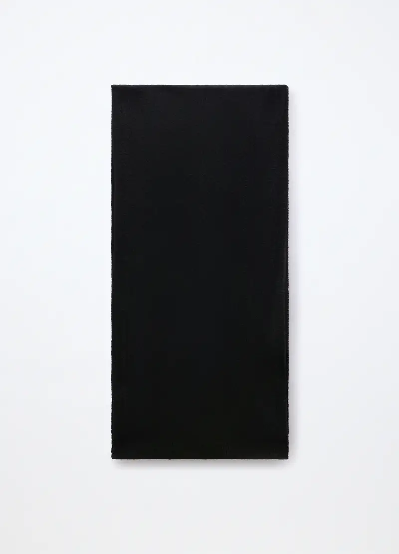 Sciarpa Tricot Misto Lana Donna, Nero