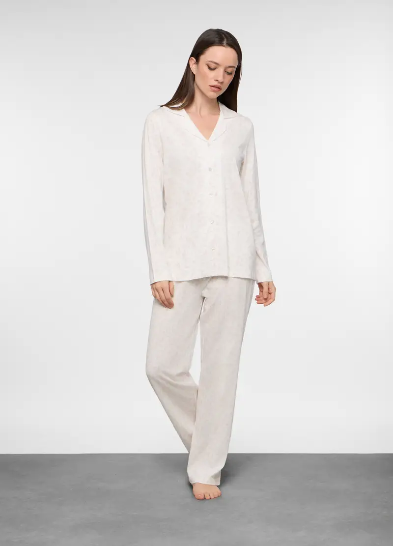 Upim Set Pigiama In Jersey Di Misto Cotone Donna, Bianco