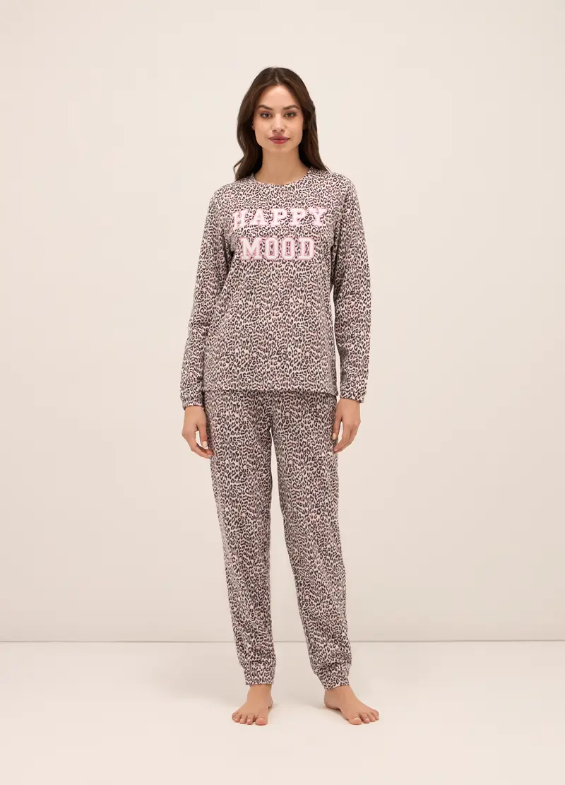 Upim Set Pigiama Lungo In Pile Donna, Beige chiaro