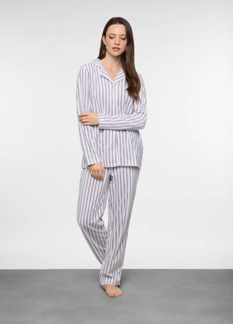 Upim Set Pigiama Lungo In Pile Donna, Bianco