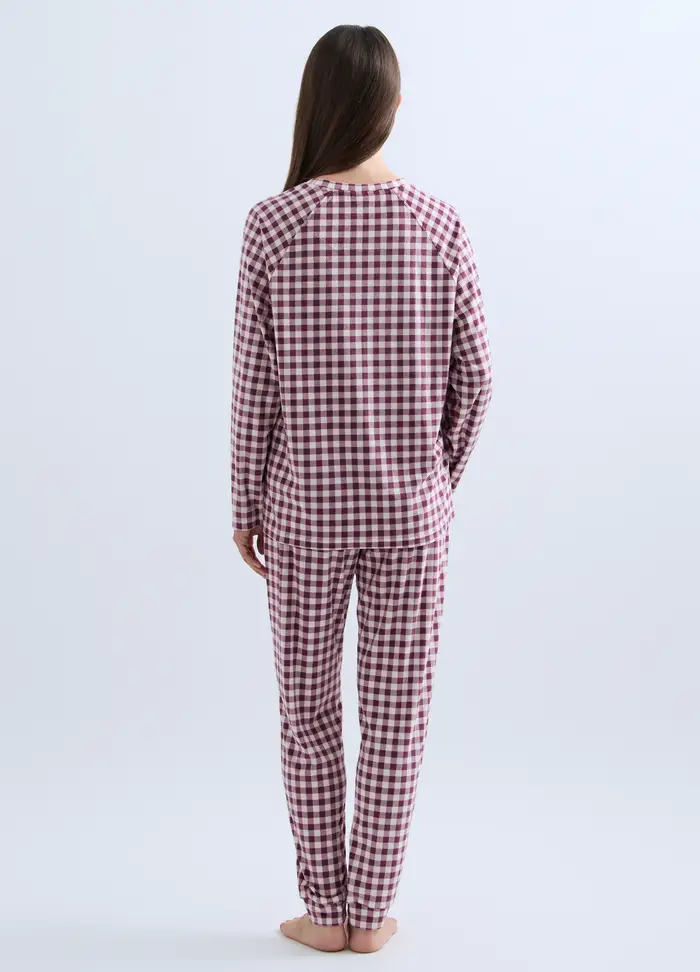 Set Pigiama Lungo Velour Donna, Viola malva
