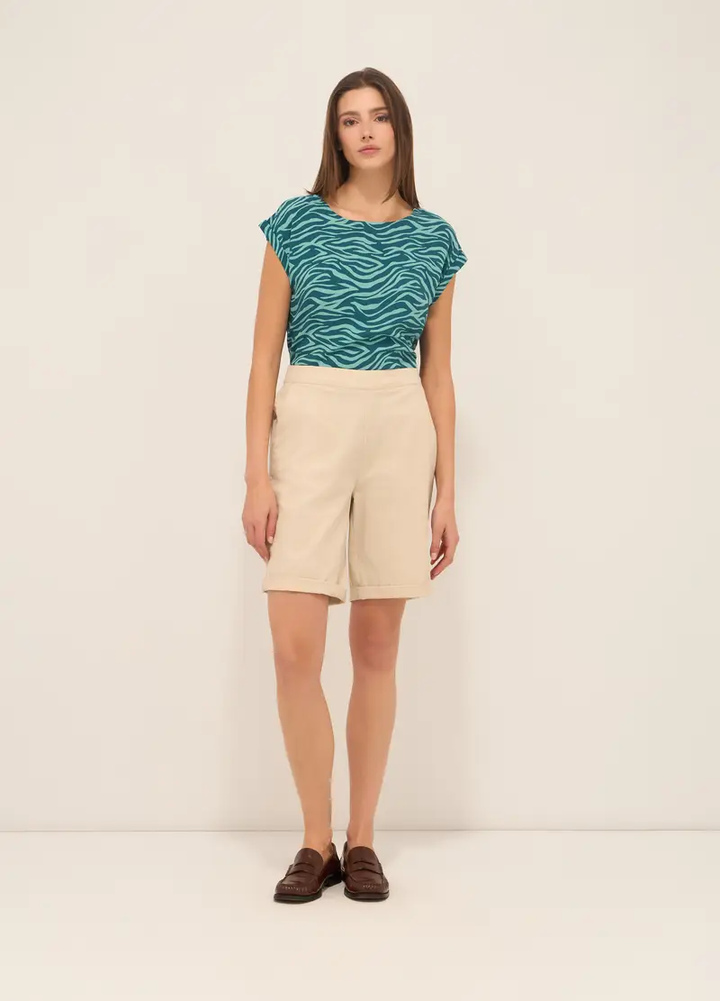 Upim Shorts In Twill Di Cotone Stretch Donna, Beige chiaro