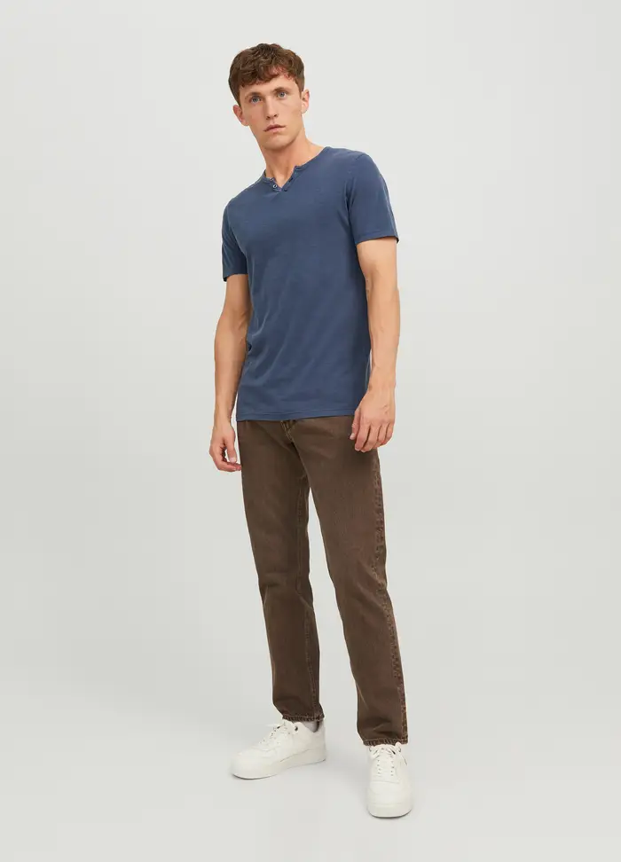 Upim T-shirt Collo Serafino Uomo, Unisex, Blu indigo