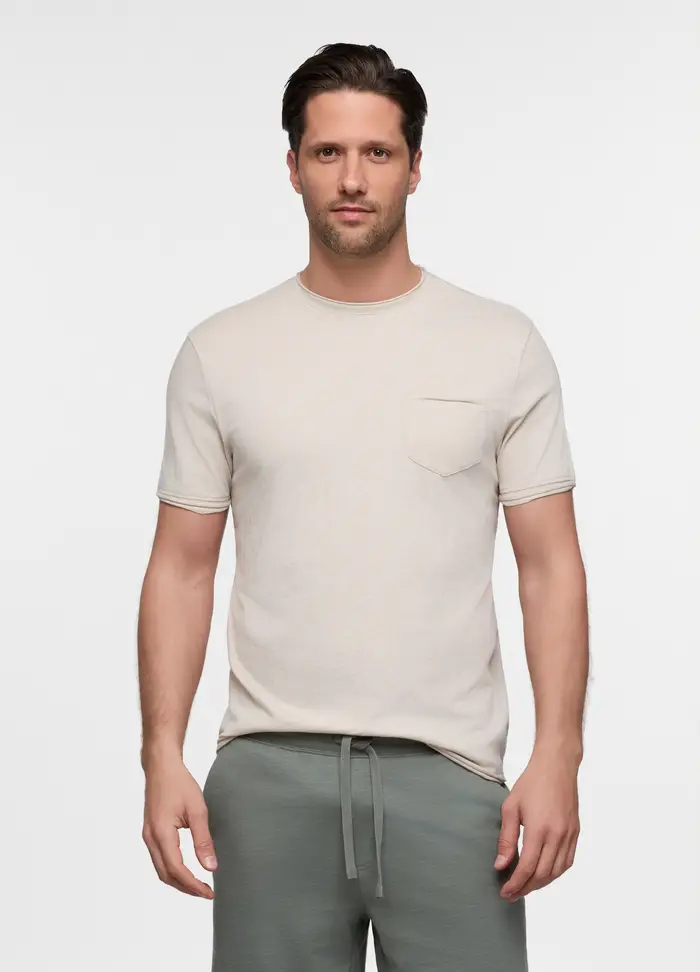 Upim T-shirt In Cotone Con Taschino Uomo, Unisex, Bianco avorio