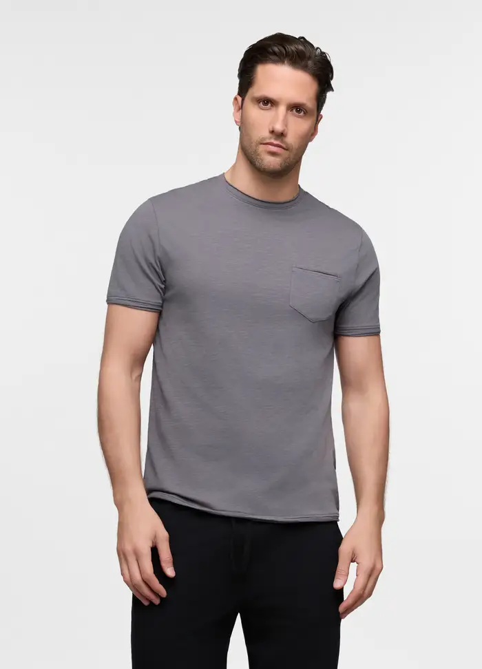 Upim T-shirt In Cotone Con Taschino Uomo, Unisex, Grigio cemento