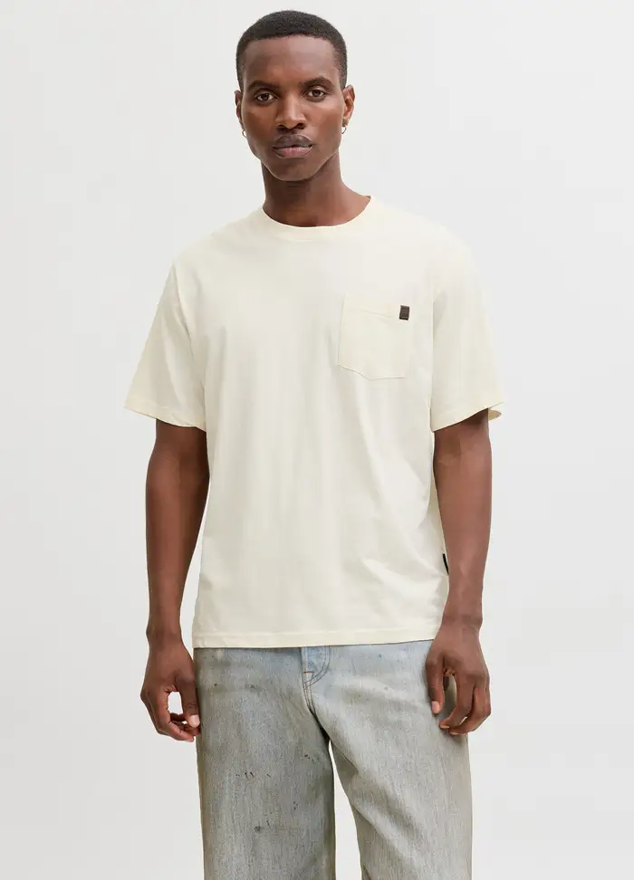 Upim T-shirt Relaxed Fit Con Taschino Uomo, Unisex, Bianco avorio