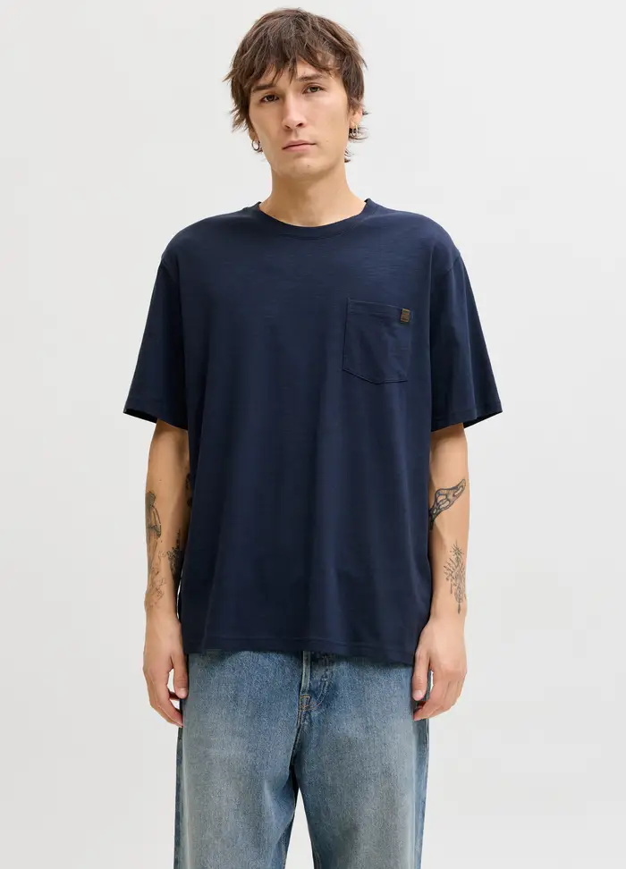 Upim T-shirt Relaxed Fit Con Taschino Uomo, Unisex, Blu scuro