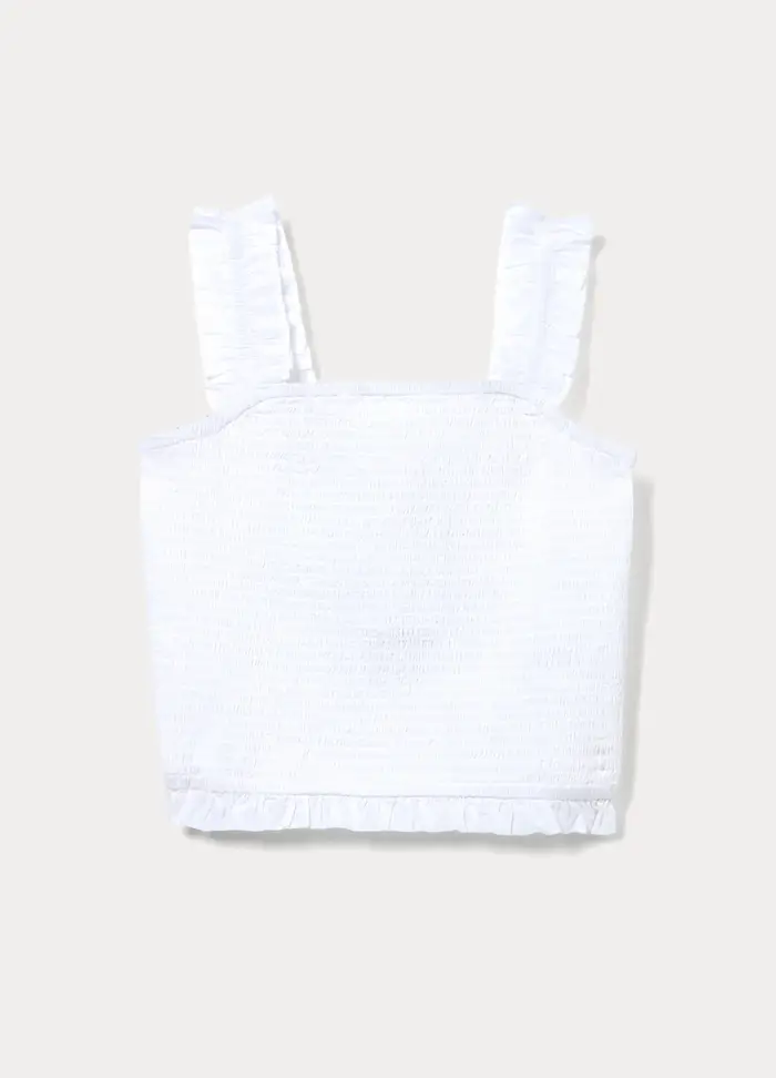 Upim Top Fitted In Misto Cotone Voile Donna, Bianco gesso