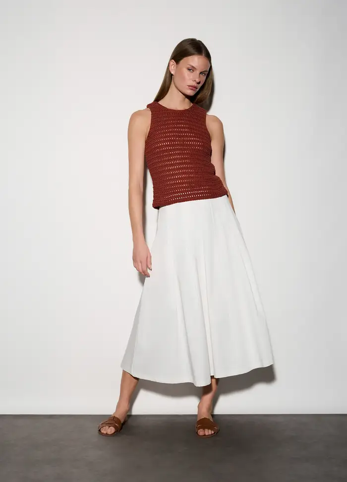 Top Girocollo In Maglia Donna, Unisex, Rosso mattone