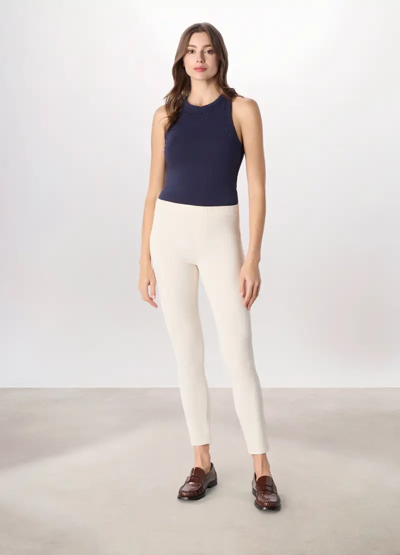 Upim Treggings In Velluto A Coste Di Cotone Stretch Donna, Bianco panna