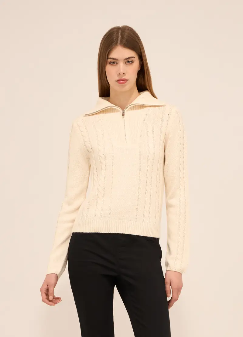 Upim Tricot A Collo Alto Donna, Bianco panna