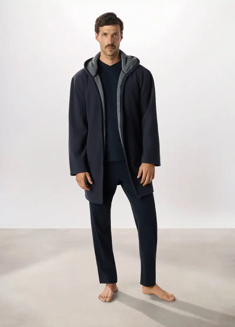 Upim Vestaglia Con Cappuccio Uomo, Blu/Grigio