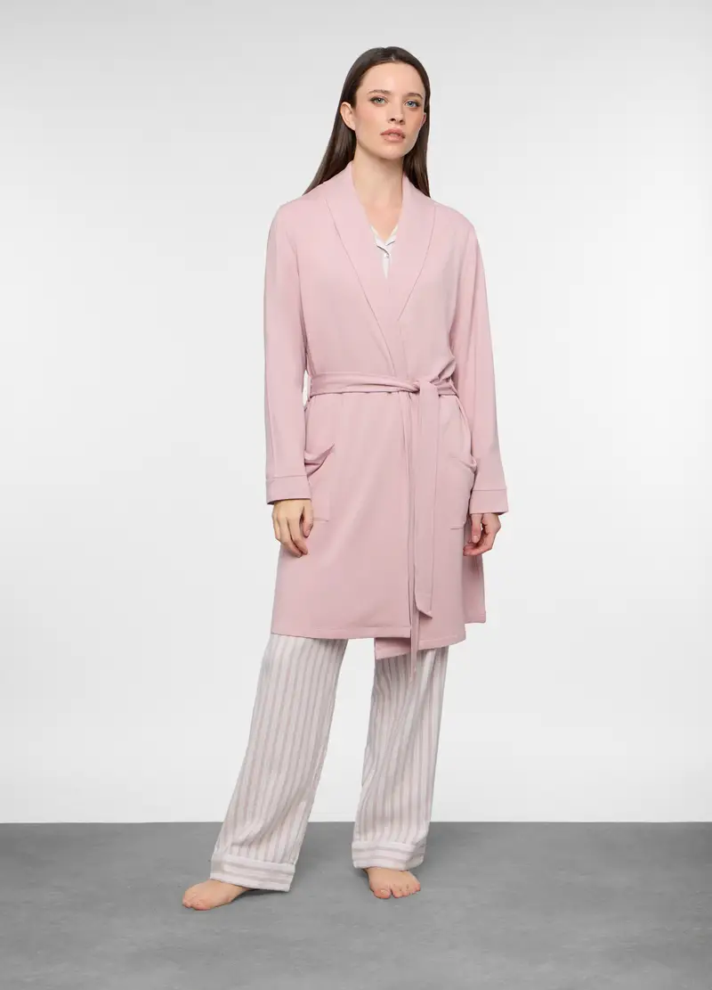 Upim Vestaglia In Misto Viscosa Fleece Donna, Rosa pastello