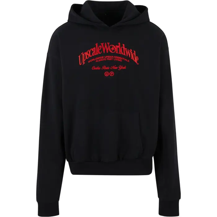 Upscale Felpa oversize con cappuccio World Wide heavy Noir