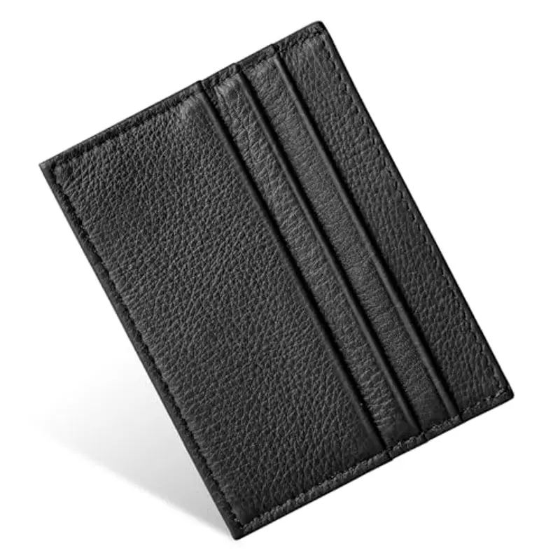 URAQT Portacarte Uomo e Donna, Porta Carte Credito in Pelle Slim con 6 Slot e 1 Tasca, Portafoglio Sottile per Carte D'identità, Patente di