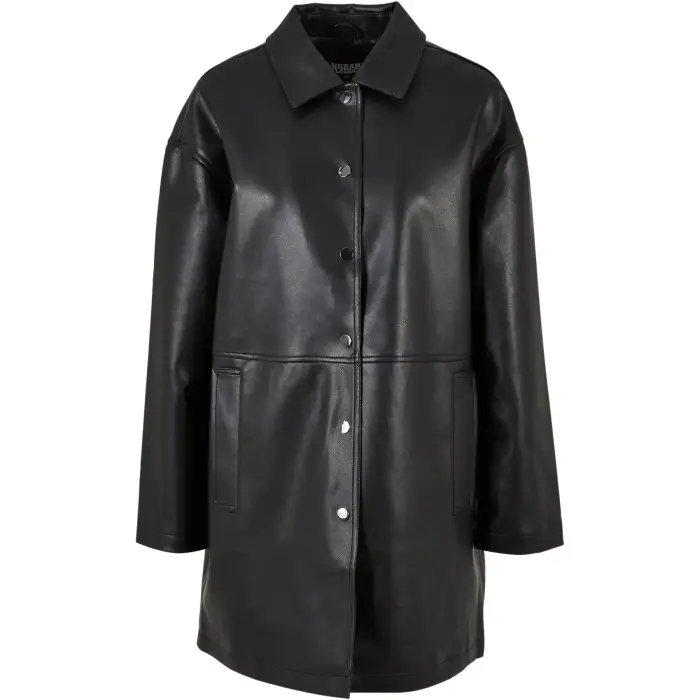 Cappotto da donna in ecopelle Urban Classics Noir