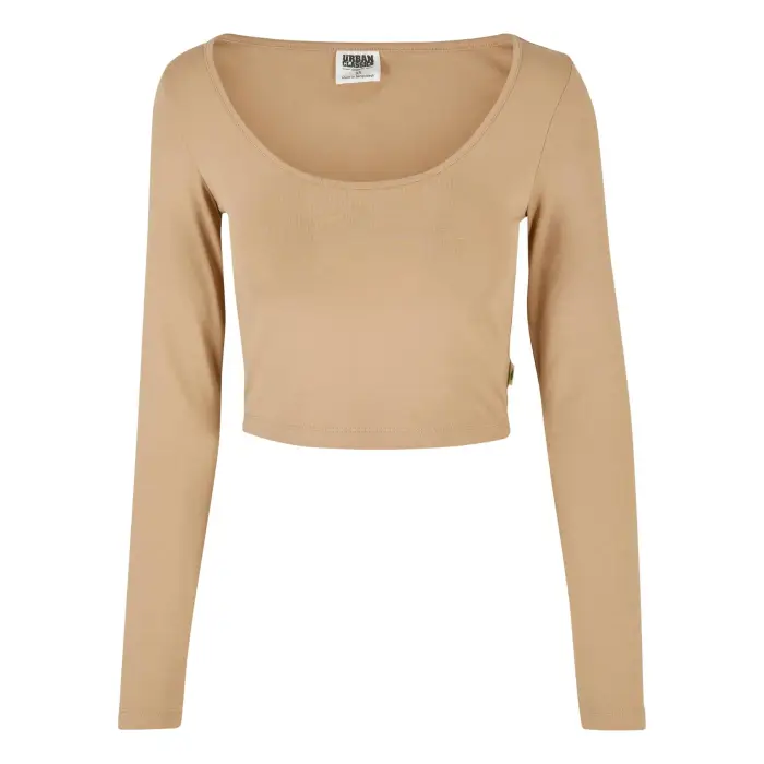 Crop top donna a maniche lunghe Urban Classics Organic Beige