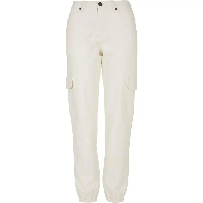 Pantaloni cargo da donna Urban Classics Organic Stretch Denim Blanc