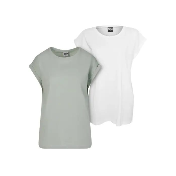 Urban Classics T-shirt donna con spalla lunga (x2) Vert