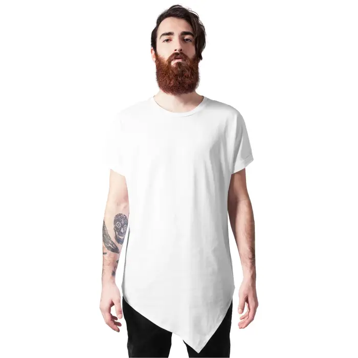 T-shirt Urban Classic aymetric long Blanc