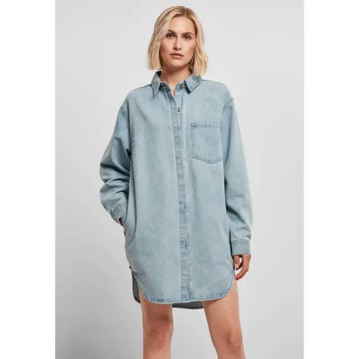 Urban Classics Vestitino di jeans oversize da donna Bleu