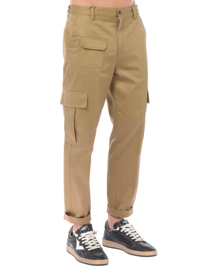 URBAN RING pantalone da uomo cargo con elastico BEIGE