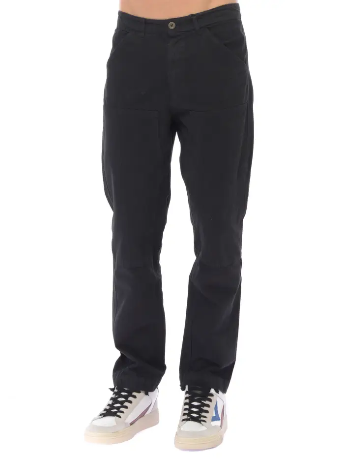 URBAN RING pantalone da uomo in cotone con tasche NERO