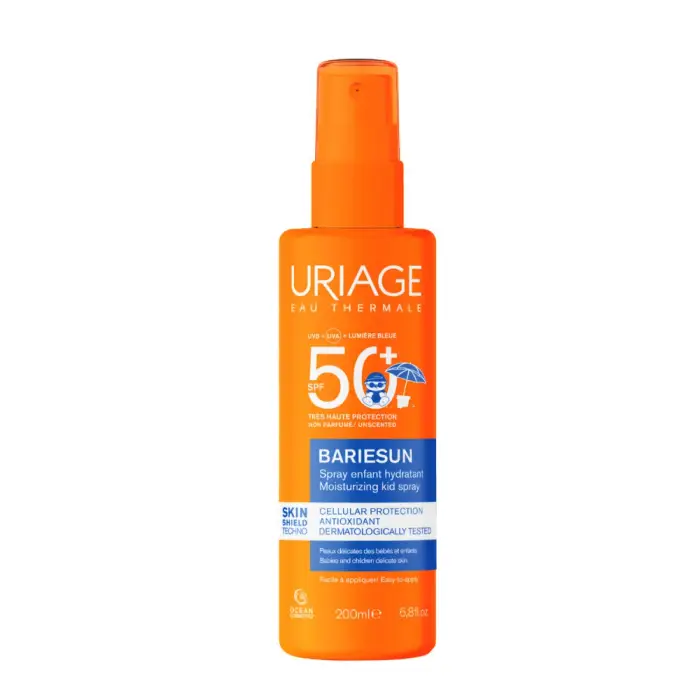 URIAGE Spray Bambini Idratante SPF50+ - Protezione Solare Viso E Corpo 200ml - Spray solare corpo alta prot