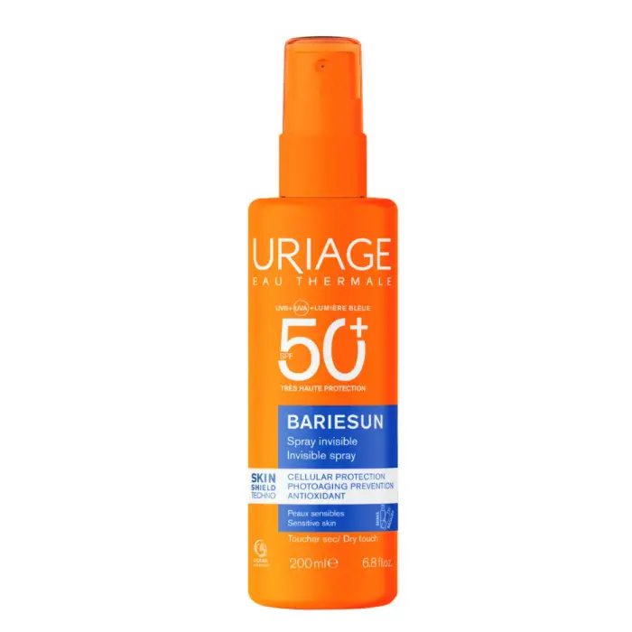 URIAGE Spray Invisibile SPF50+ - Protezione Solare Viso E Corpo 200ml - Spray solare corpo alta prot