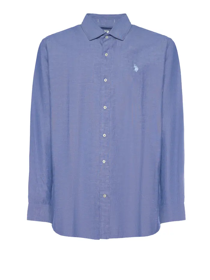 camicia casual u s polo assn ivor da uomo - blu