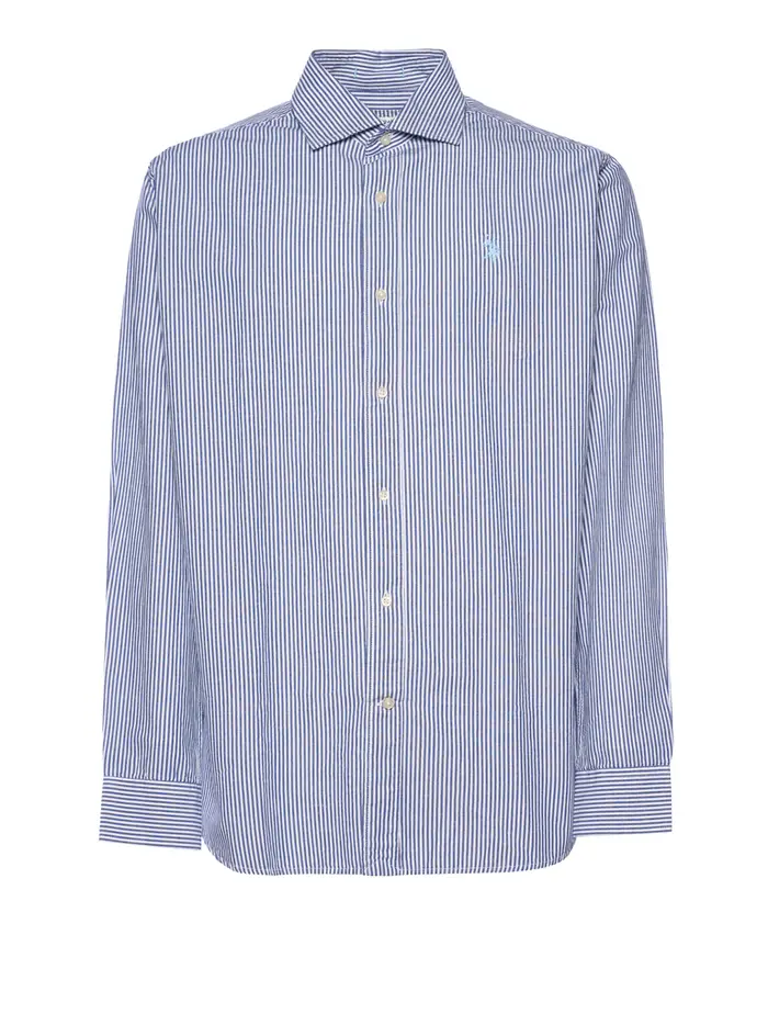 camicia casual u s polo assn ivor da uomo - blu bianco