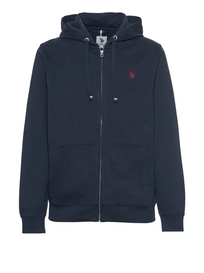 felpa zip u s polo assn luke da uomo - blu