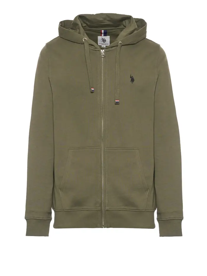 felpa zip u s polo assn luke da uomo - verde