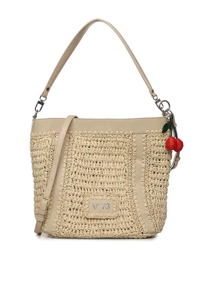 V°73 Borsa A Secchiello Con Logo Crema
