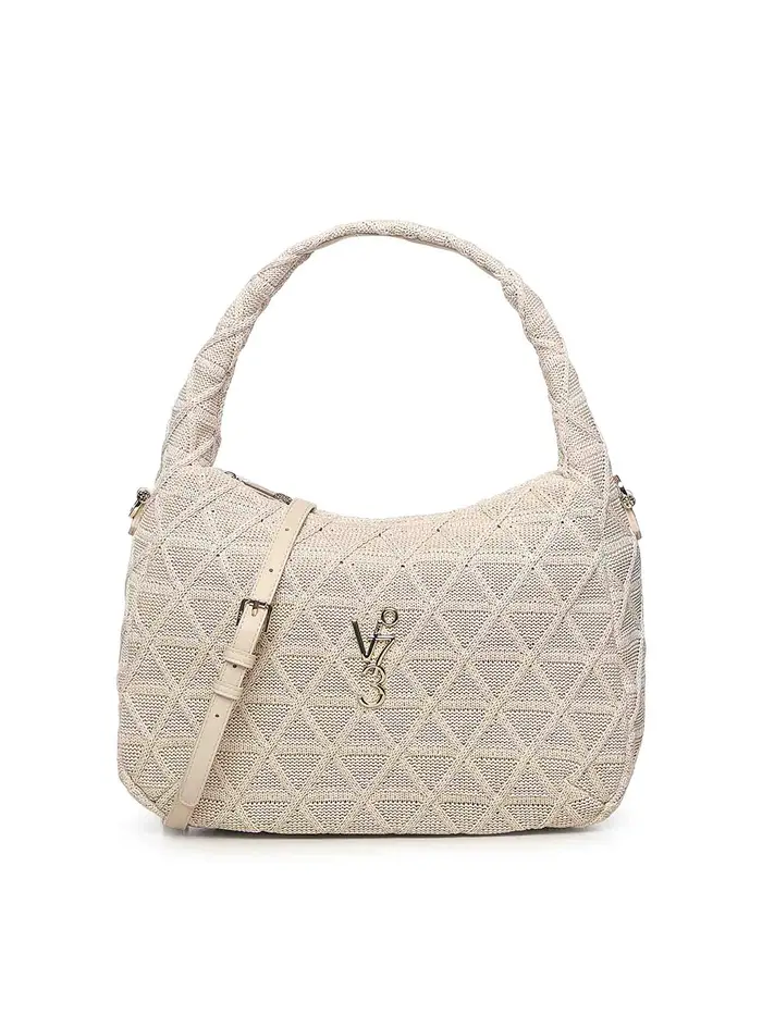 V°73 Borsa a tracolla con logo Crema