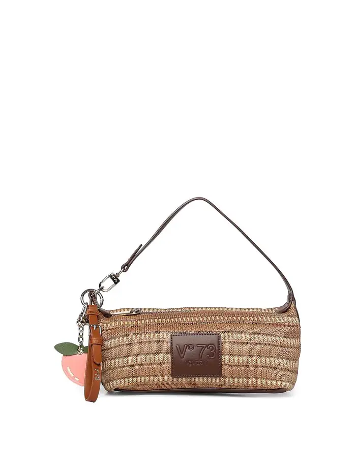 V°73 Borsa a tracolla con logo Marrone Scuro