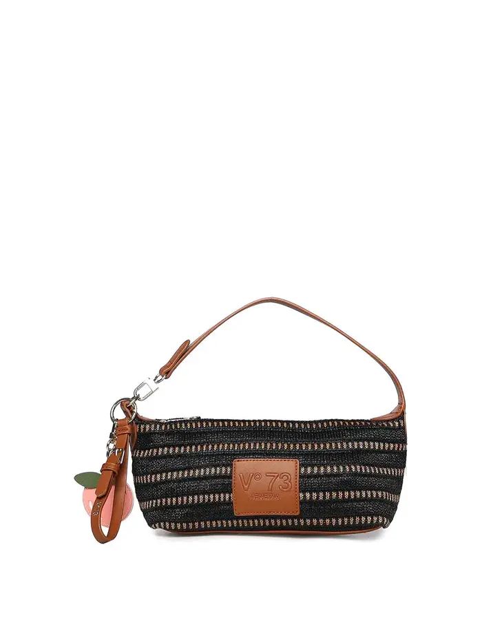 V°73 Borsa a tracolla con logo Nero