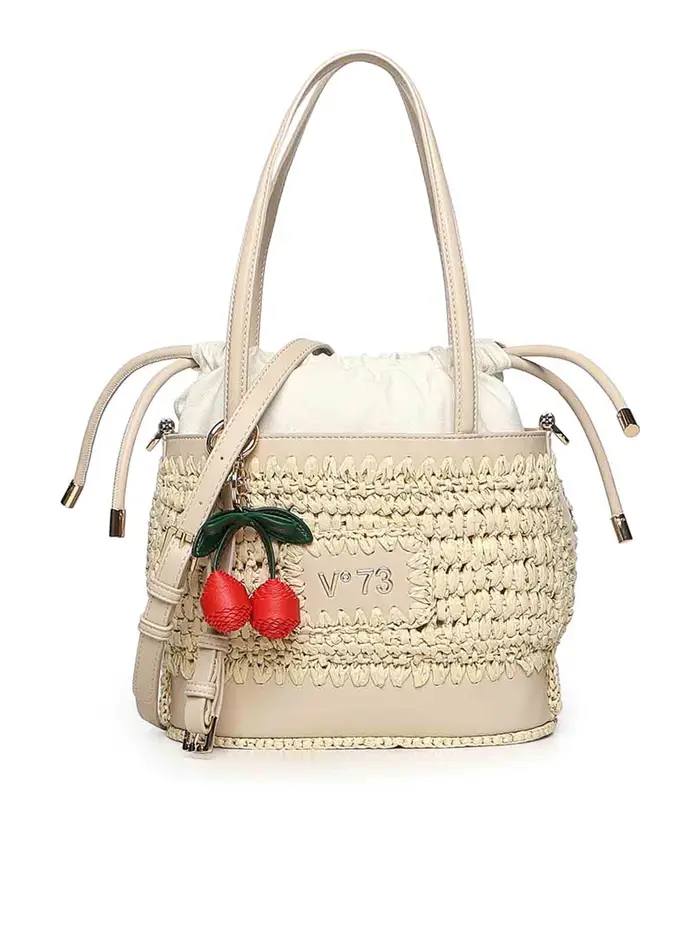 V°73 Borsa Alisya Con Logo Crema