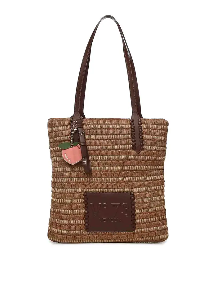 V°73 Borsa della spesa con logo Marrone