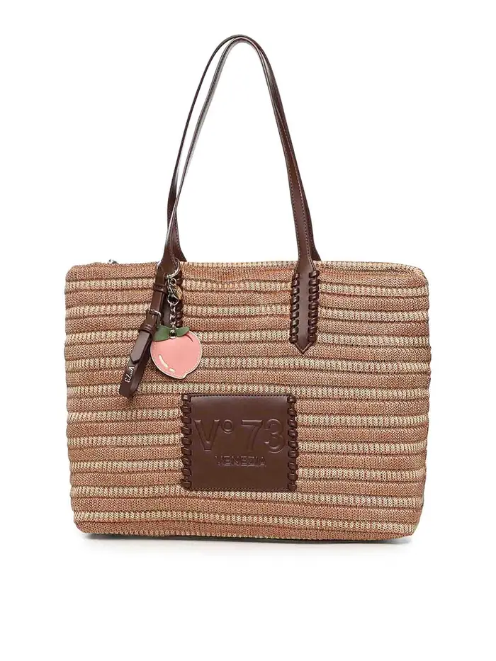 V°73 Borsa Tote Cassie Con Logo Marrone