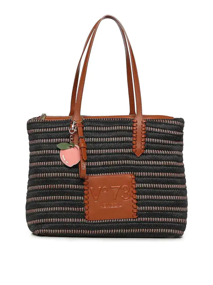 V°73 Borsa Tote Cassie Con Logo Nero