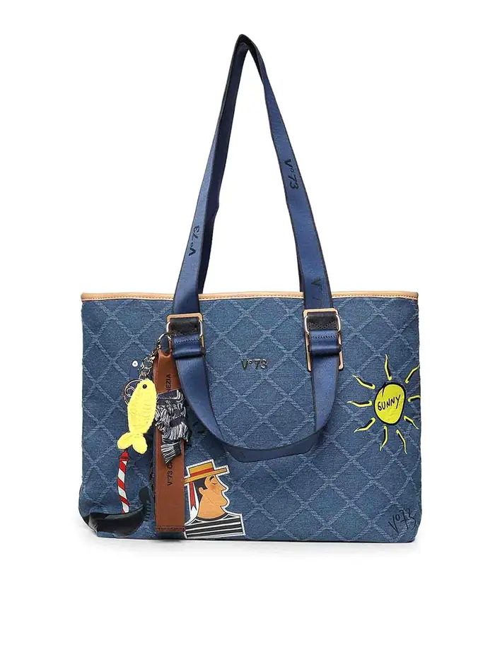 V°73 Borsa Tote Tita Con Logo Denim