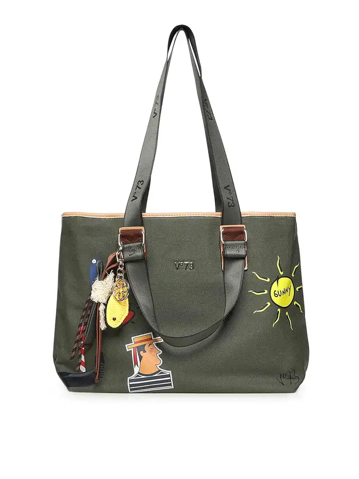 V°73 Borsa Tote Tita Con Logo Verde
