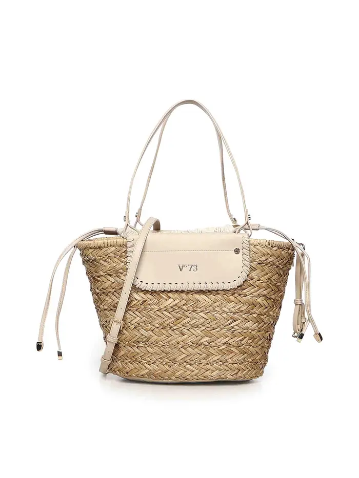 V°73 Borsa Vanna Con Logo Beige