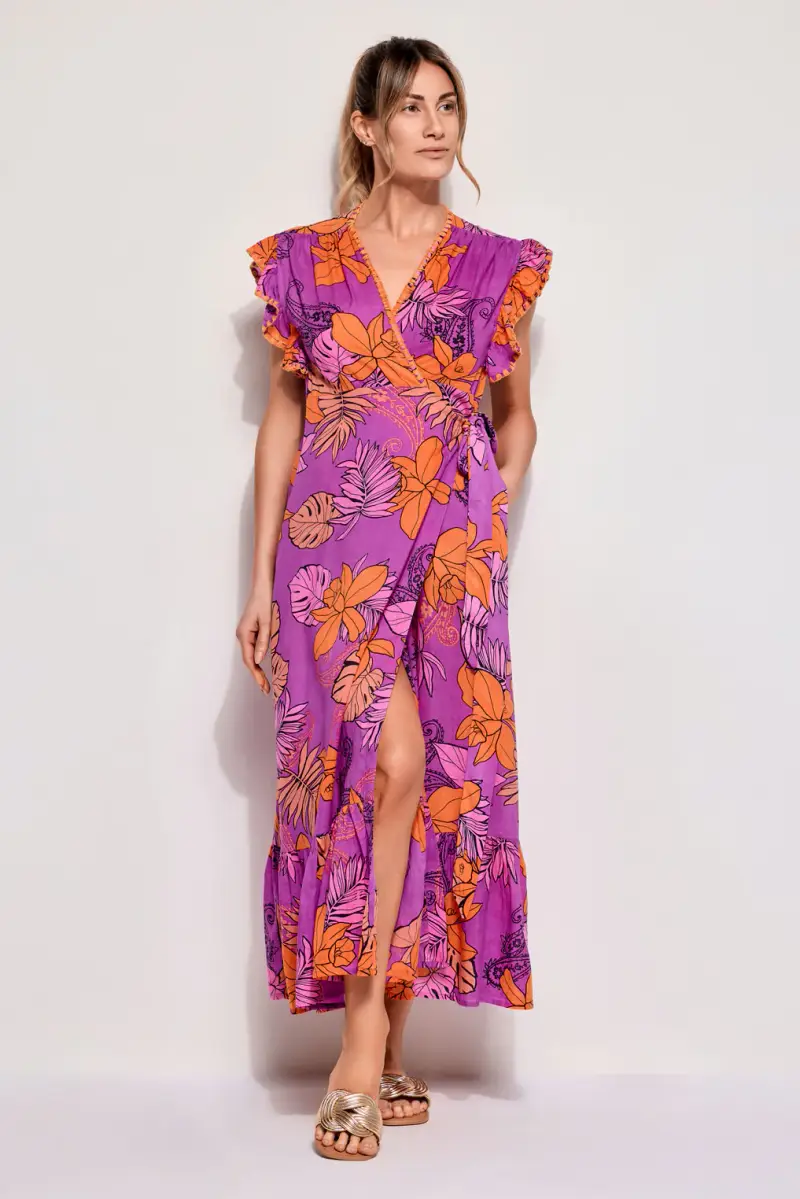 Vacanze Italiane ABITO LUNGO FLOREALE | Colore Arancio