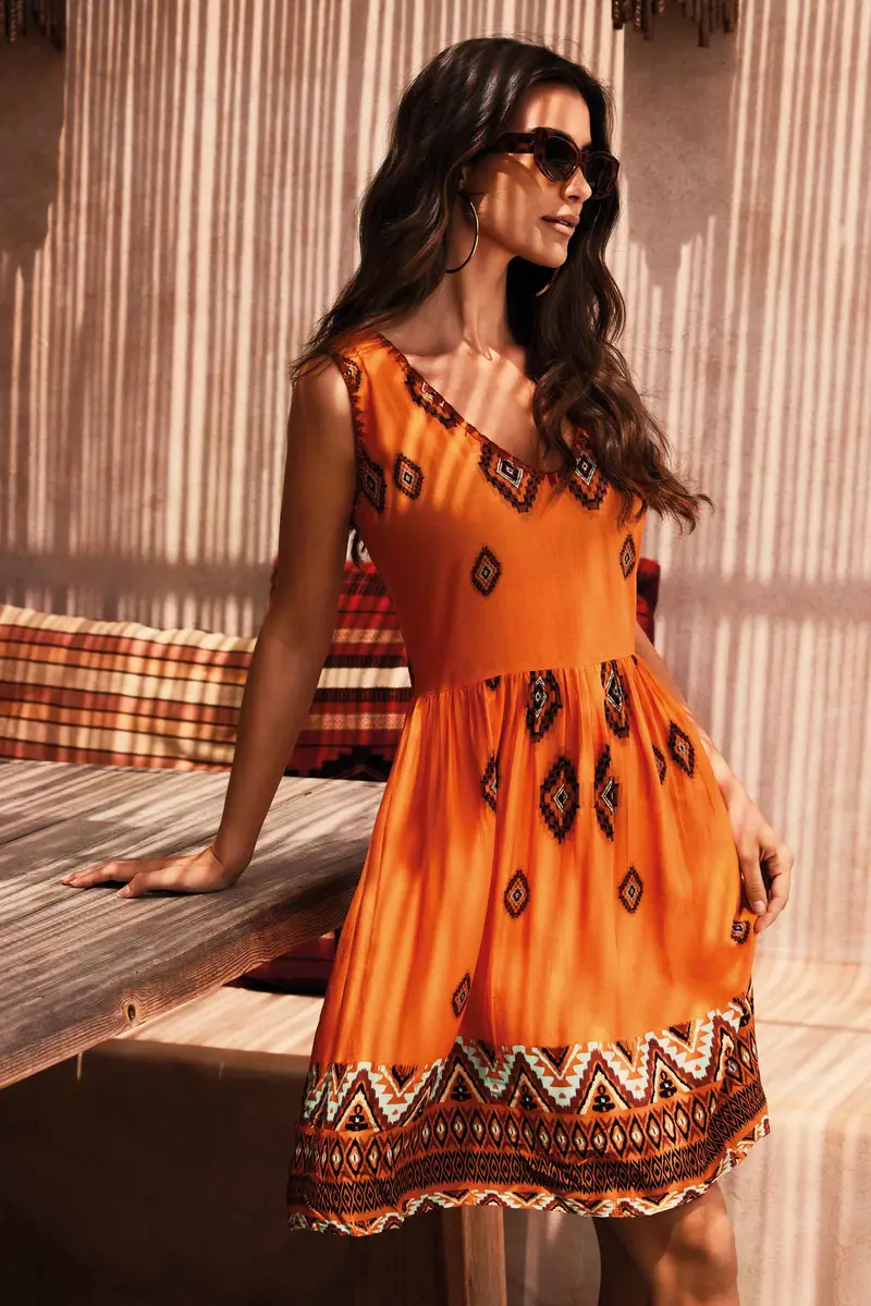 Vacanze Italiane ABITO SMANICATO SARA | Colore Arancio