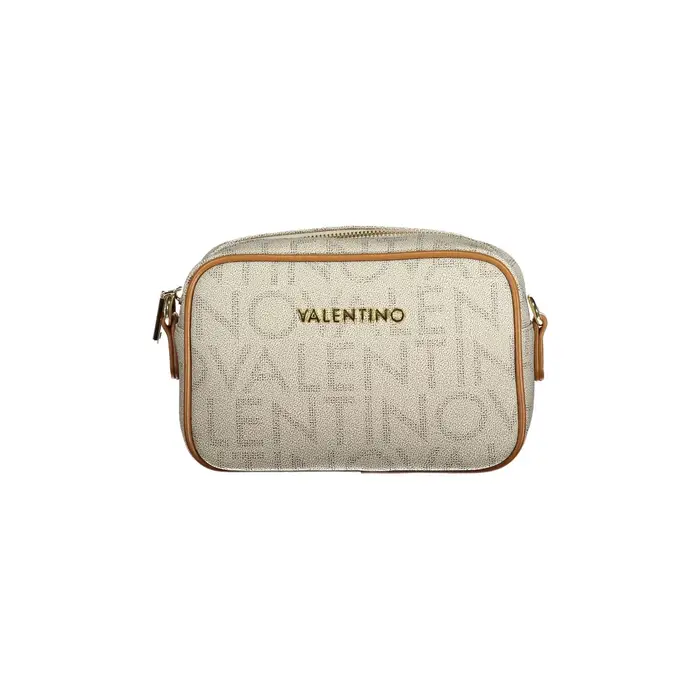 Valentino Bags Borsa a Tracolla Donna Beige Chiusura con Zip Logo