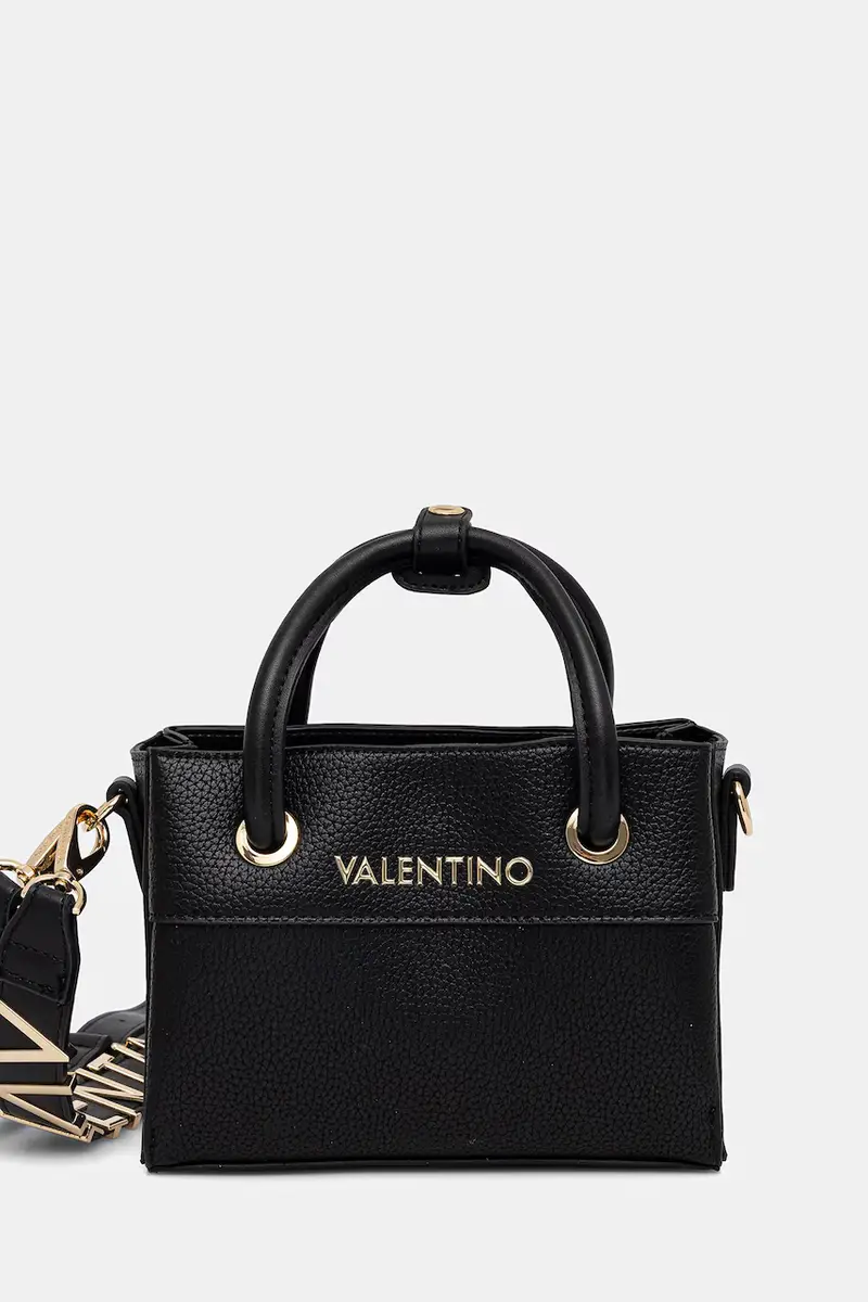 Valentino Bags Borsa a Tracolla Donna Nera Dettagli a Contrasto Nero