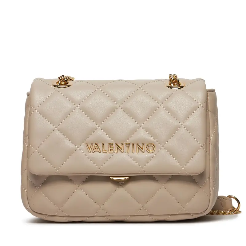 Valentino Bags Borsa a Tracolla Donna Beige Dettagli a Contrasto