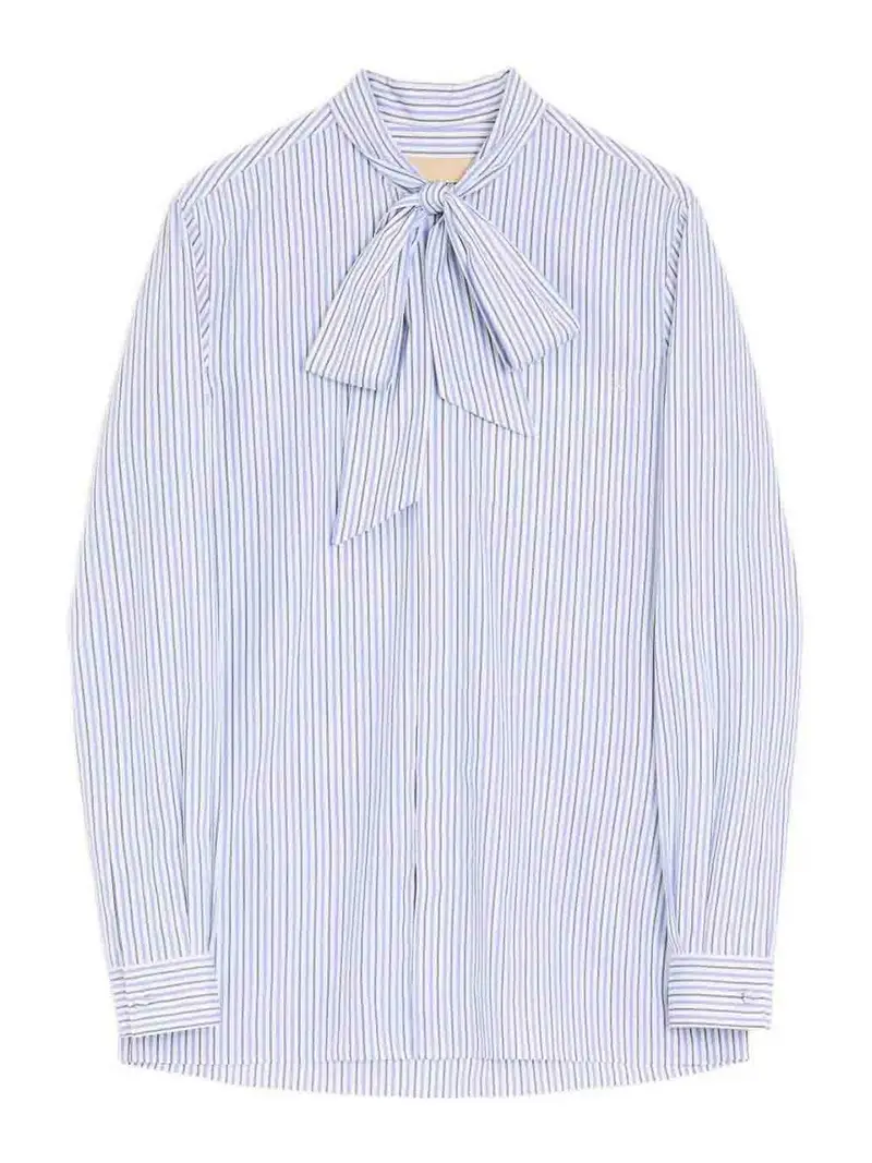 Valentino Camicia a righe con firma Vlogo Crema